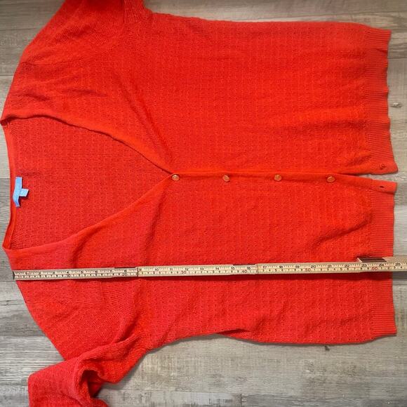 DRAPER JAMES Coral Gold Buttons Stitch Cardigan 1X *missing last button* - Picture 6 of 14